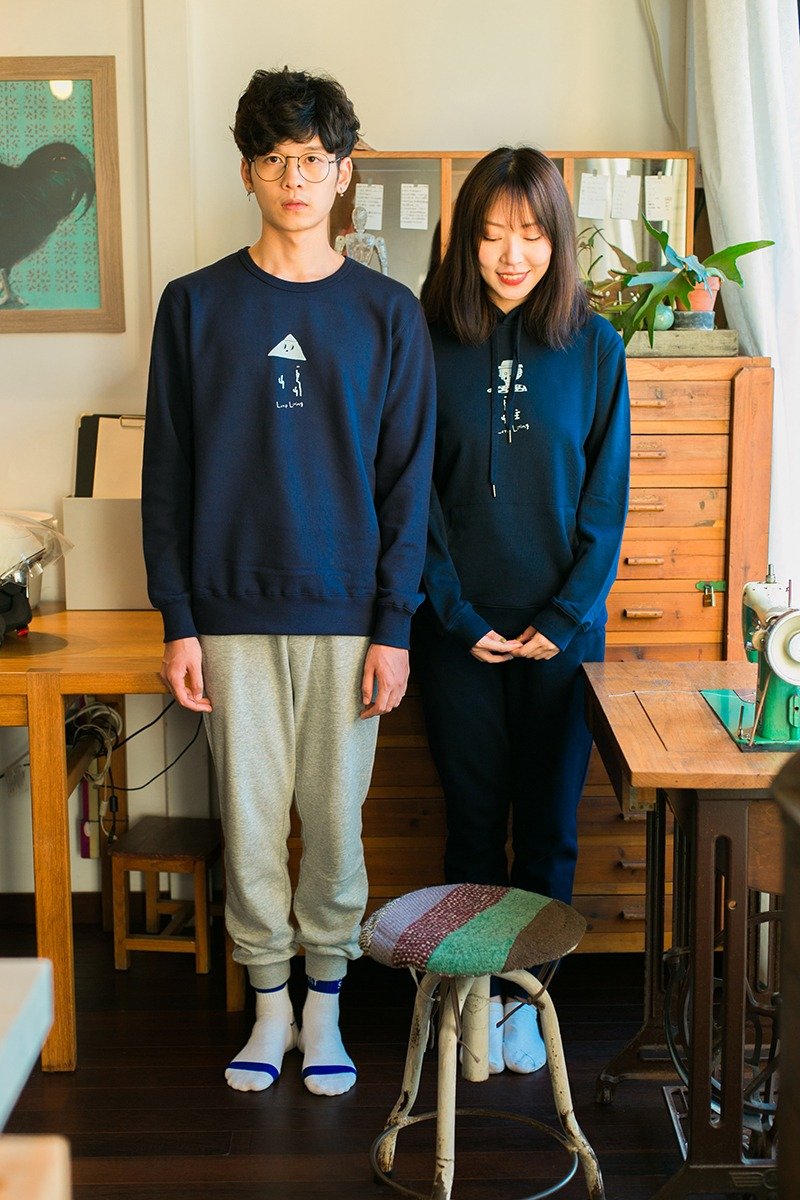 skov 獨立品牌 山岛 秋冬裝 加绒圓領衛衣 情侶裝 休閒文藝 - 其他 - 棉．麻 蓝色