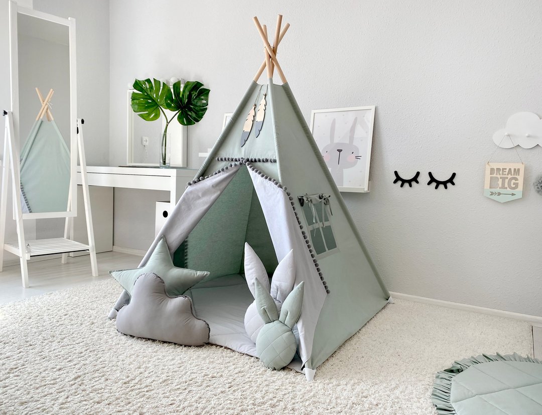 Teepee, kids teepee, tee pee tent, tee pee, tipi, play tent, childrens teepee - 玩具/玩偶 - 木头 