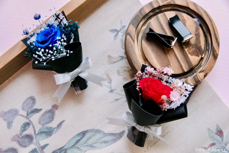 迷你花束/红玫瑰小花束/永生花束/不凋花花束/车用香氛/车用扩香 - 干燥花/捧花 - 植物．花 红色