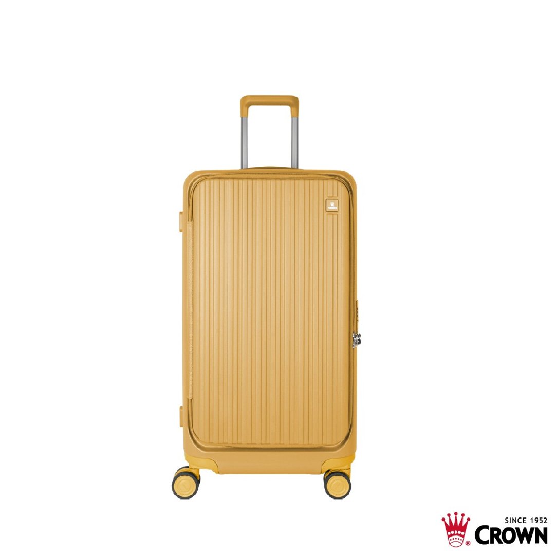 【CROWN】26寸 BOXY 前开框架胖胖拉杆箱 托运箱  黄色 - 行李箱/行李箱保护套 - 塑料 黄色
