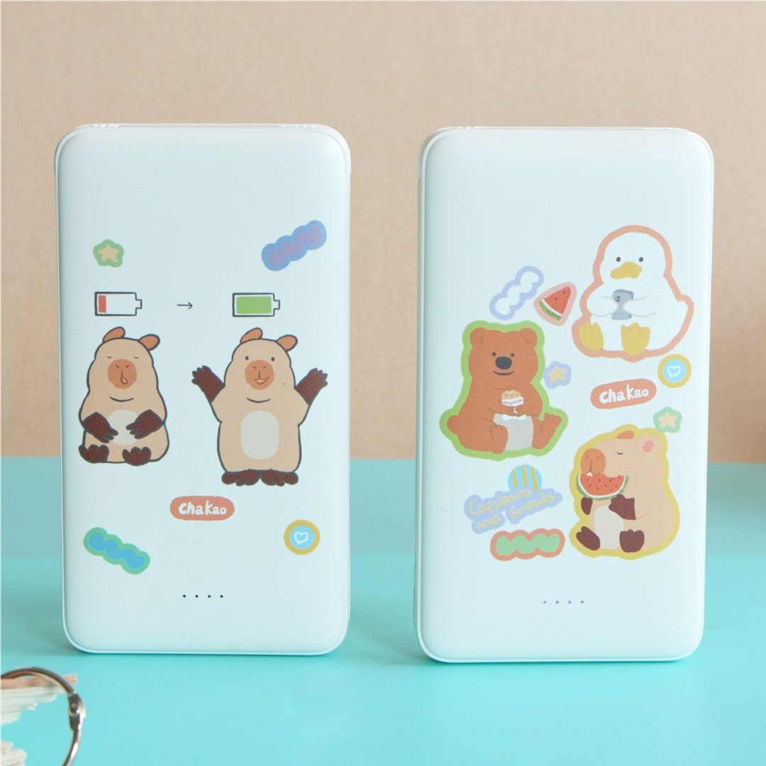 查高插画查查与好友双线快充10000mAh行动电源 - 充电宝/传输线 - 塑料 多色