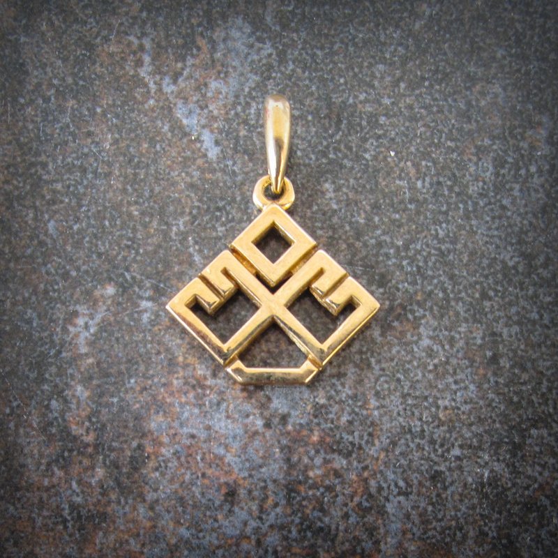 乌克兰妇女分娩项链吊坠、铜女性魅力、女性护身符 - 吊饰 - 铜/黄铜 金色