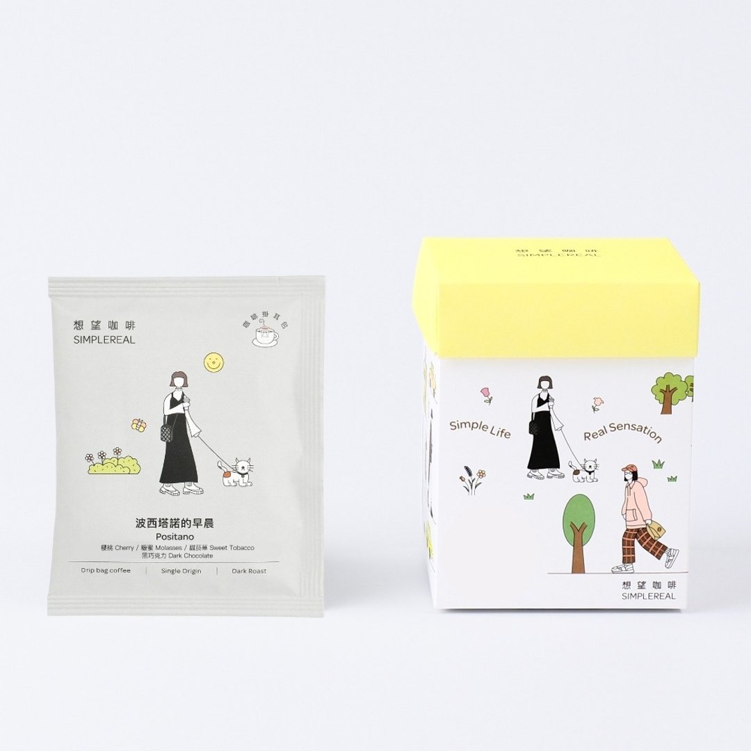 波西塔诺早晨/中深焙/樱桃糖蜜甜烟草黑巧克力 挂耳咖啡 1/5/10入 - 咖啡 - 新鲜食材 黑色