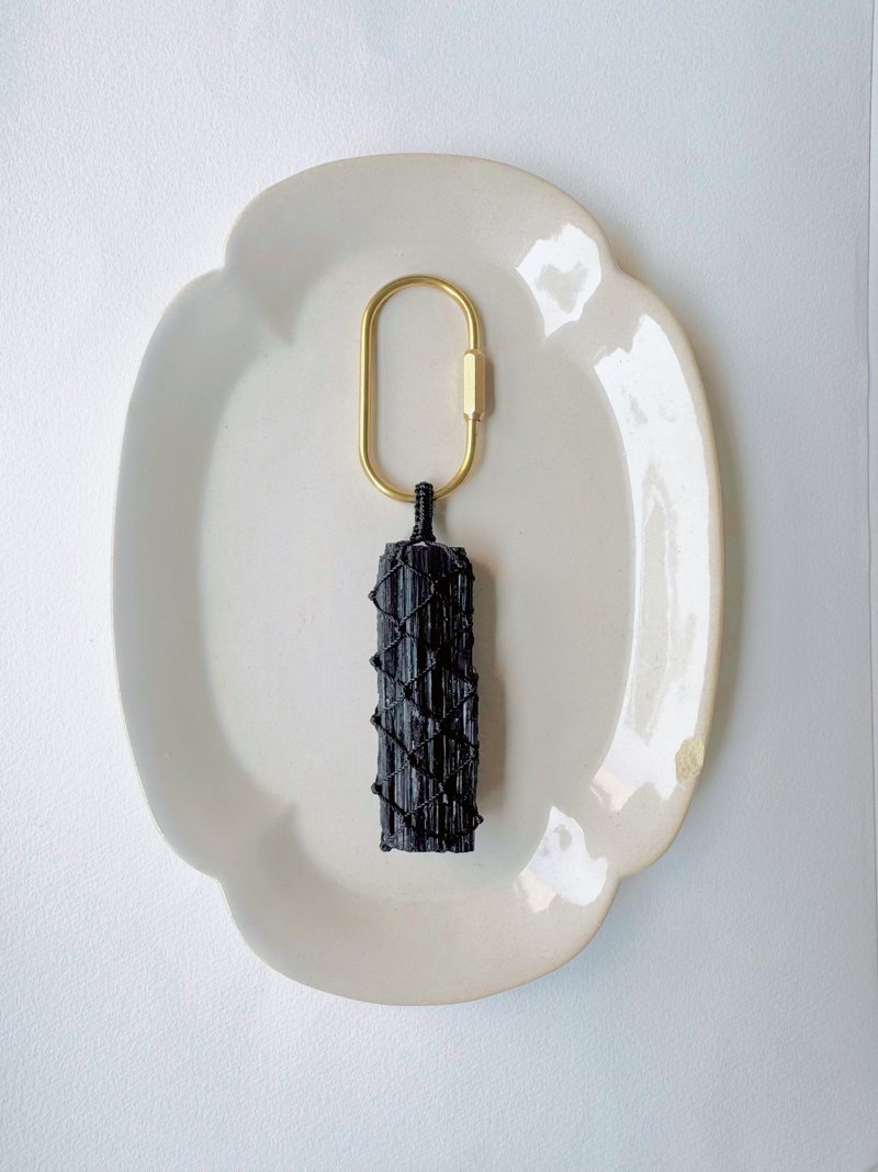 黑碧玺编织黄铜吊饰 - 吊饰 - 铜/黄铜 