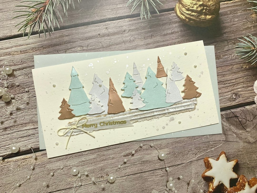 圣诞卡片Christmas Card_玫瑰金圣诞树 - 卡片/明信片 - 纸 白色