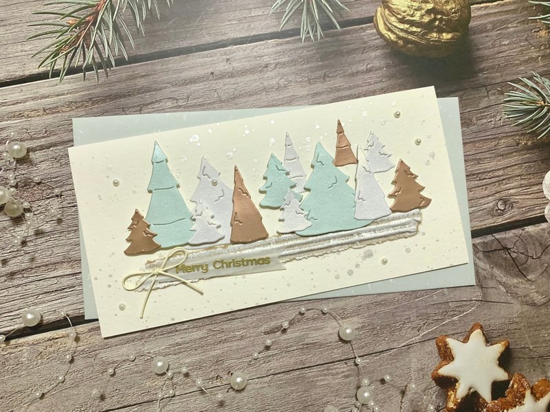圣诞卡片Christmas Card_玫瑰金圣诞树 - 卡片/明信片 - 纸 白色