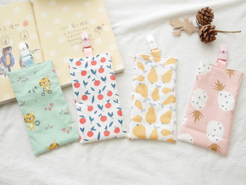 手帕巾  幼稚园手帕夹  八层纱  老虎 瓜子 苹果 凤棃 - 其他 - 棉．麻 蓝色