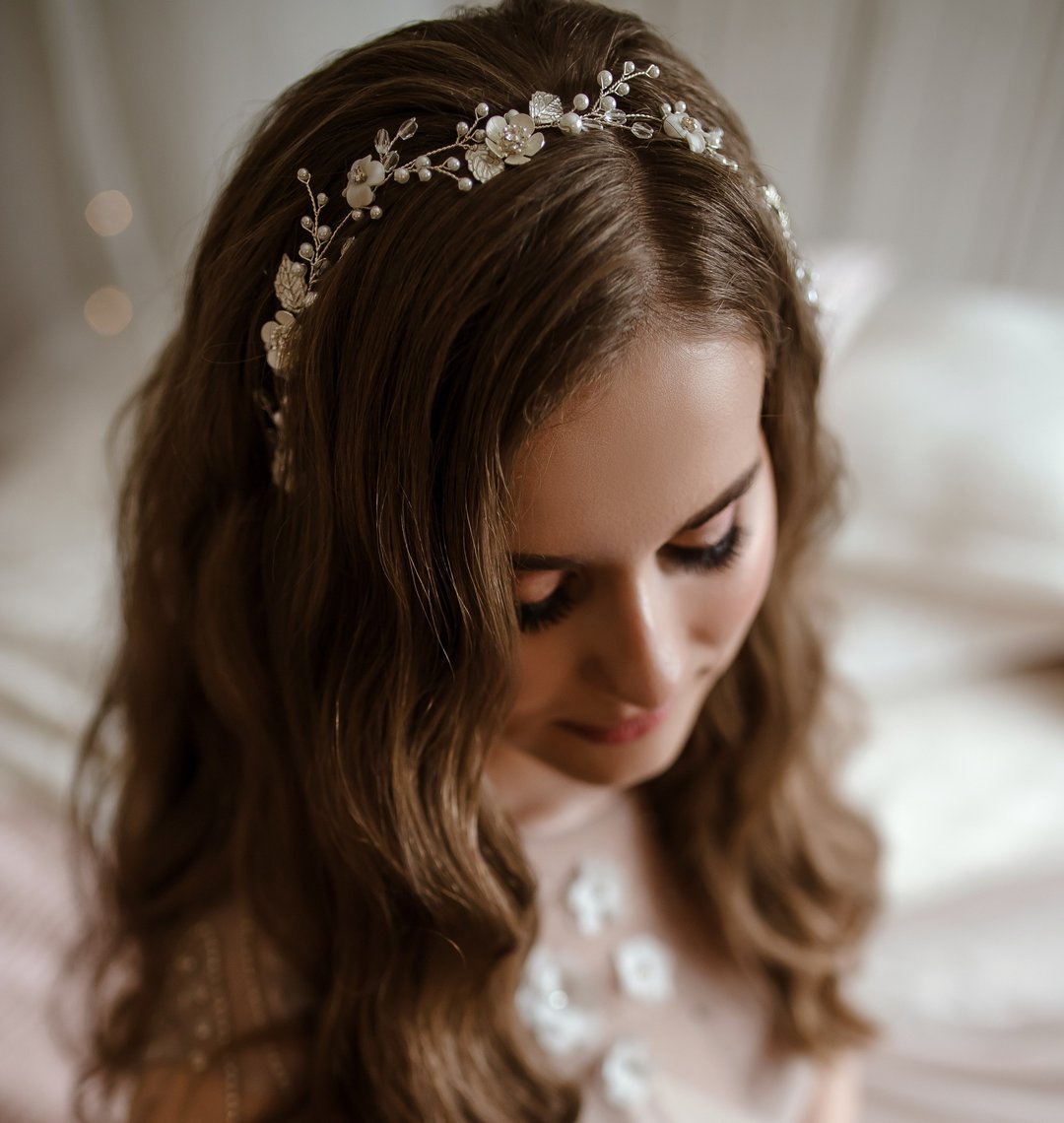 Bridal ivory hair piece pearl flower , bridal headband , wedding hair piece - 发饰 - 粘土 