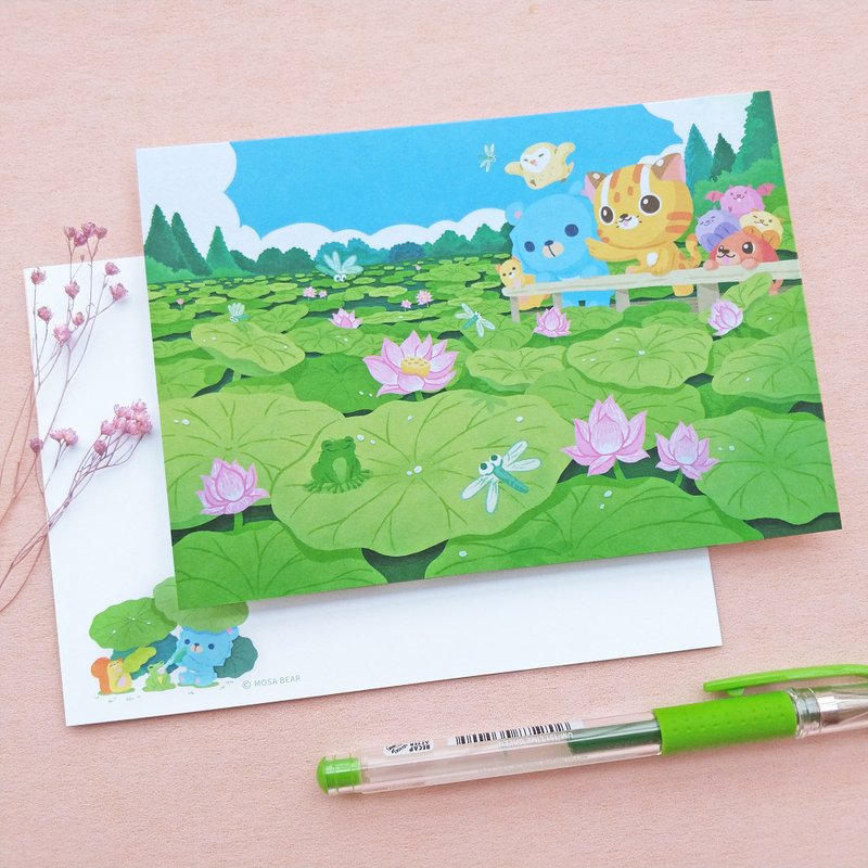 -Mosabear-原创明信片-夏游记 - 卡片/明信片 - 纸 绿色