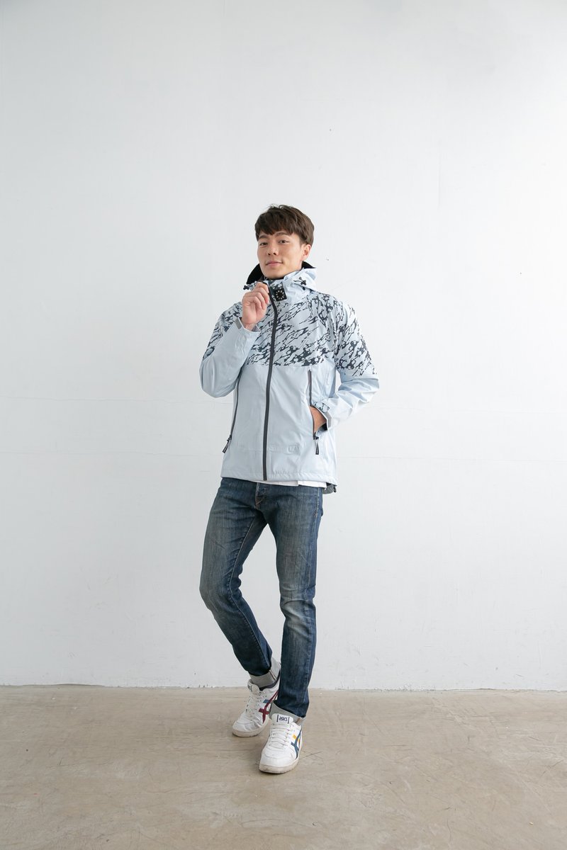 Supernova 超新星防水透气机能外套-银河灰 - 雨伞/雨衣 - 塑料 白色