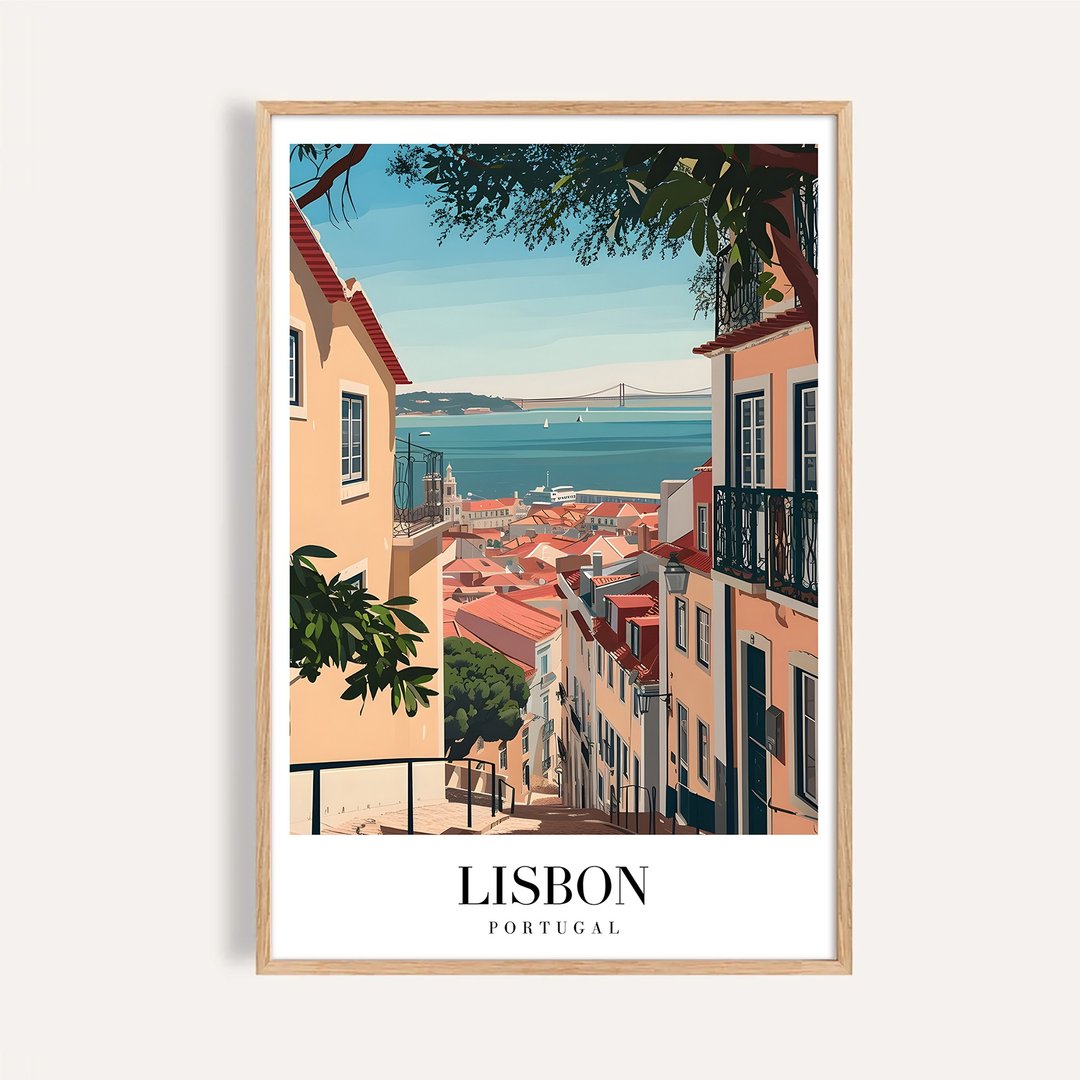 里斯本山丘之景 Lisbon Hillside View / 城市景观插画海报 挂画 - 海报/装饰画/版画 - 纸 