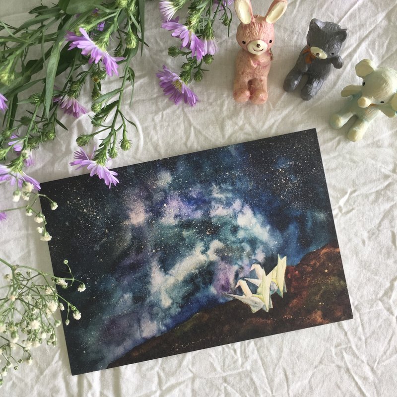 《星夜》系列 - “陪伴”明信片 - 卡片/明信片 - 纸 