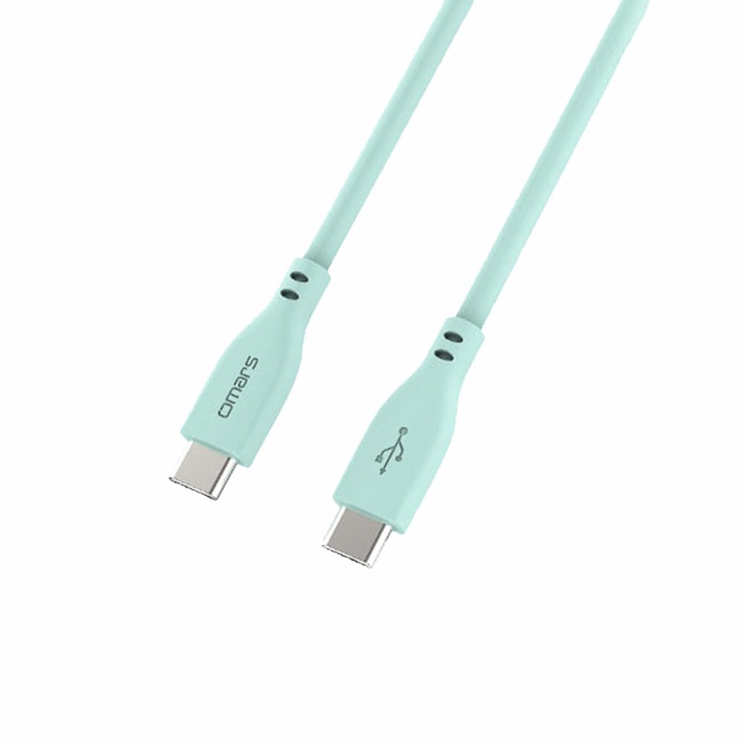omars 炫彩快速传输充电线PD60W Type-C to Type-C-1M:湖水绿 - 充电宝/传输线 - 硅胶 绿色
