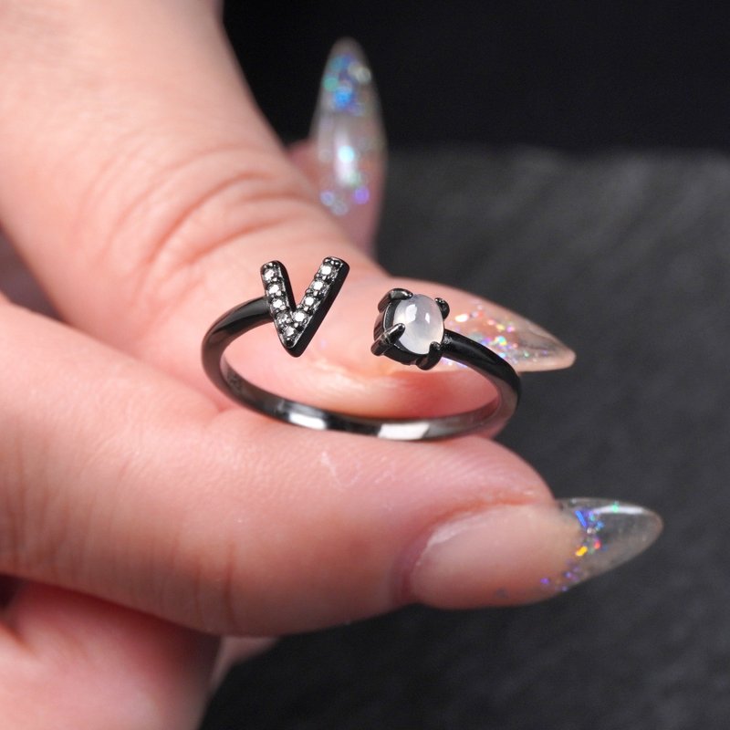 冰种翡翠蛋面戒指 925纯银 | 天然缅甸玉翡翠A货 | 送礼 - 戒指 - 玉石 透明