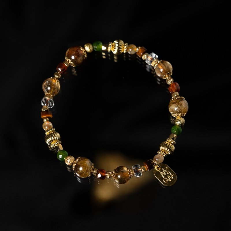 十拿九稳 l 沙弗莱红铜钛碧玉手链 C1744 - 手链/手环 - 宝石 