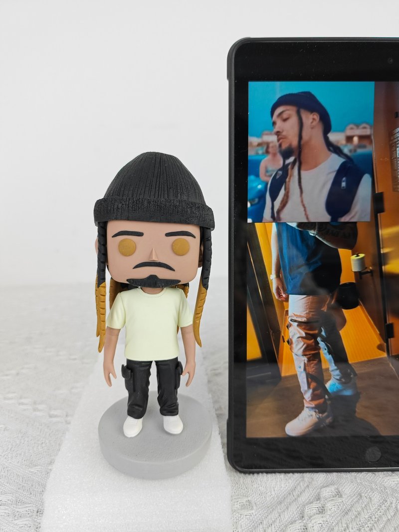 纯手工定制美国Funko Pop 自画肖像公仔娃娃男朋友老公生日礼物 - 玩偶/公仔 - 粘土 多色