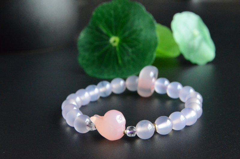 【天光凝】天然紫罗兰玛瑙手串手链非红小肥啾烟紫跑环 - 手链/手环 - 半宝石 