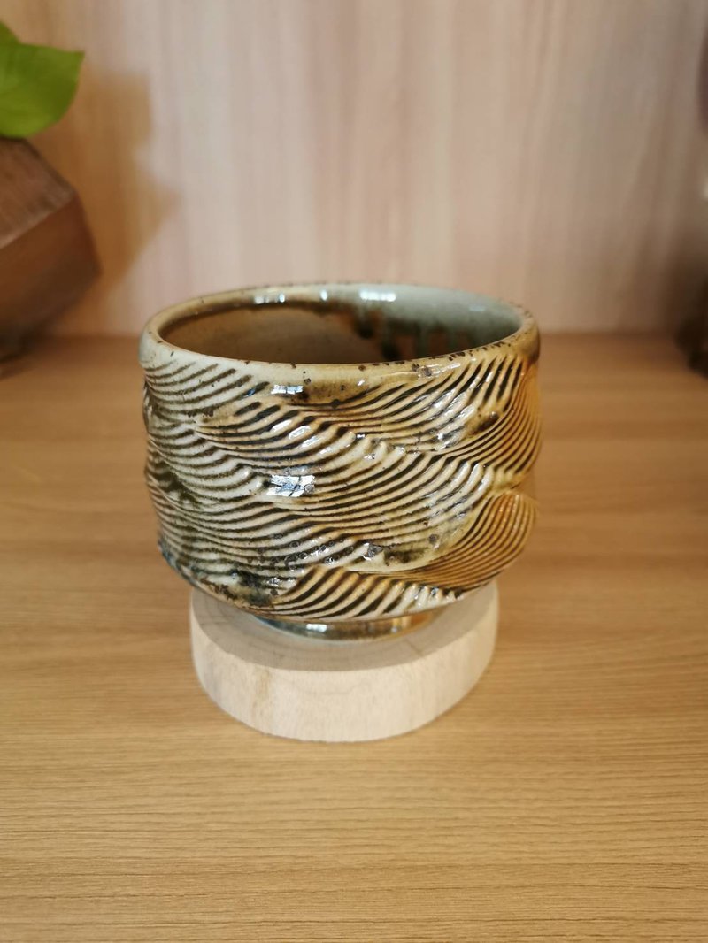 柴烧自然落灰造型柴烧茶碗 - 茶具/茶杯 - 陶 