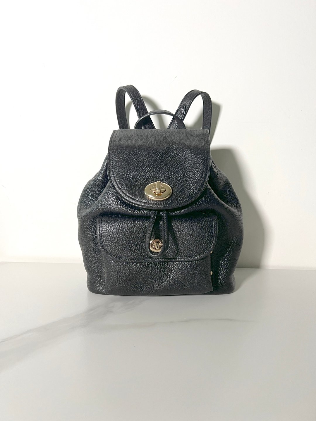 COACH backpack 皮革黑色背包背囊 日本中古二手 - 后背包/双肩包 - 真皮 黑色