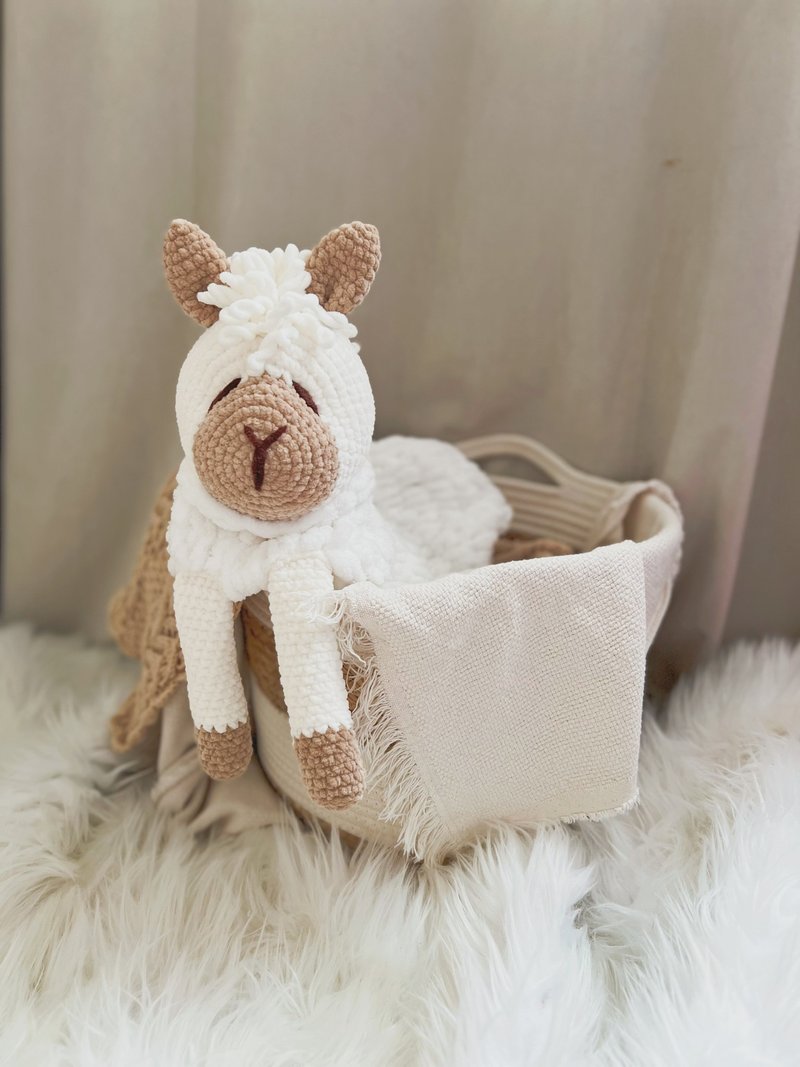 Llama pj bag gift for baby, gift for toddler - 玩具/玩偶 - 聚酯纤维 咖啡色