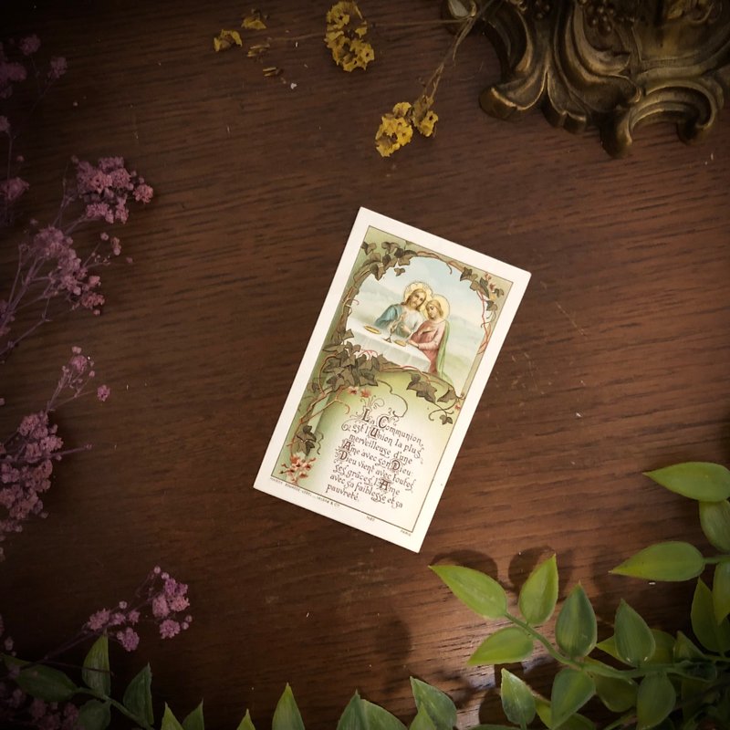 1900初 法国基督宗教百年祈祷卡 - 卡片/明信片 - 纸 银色