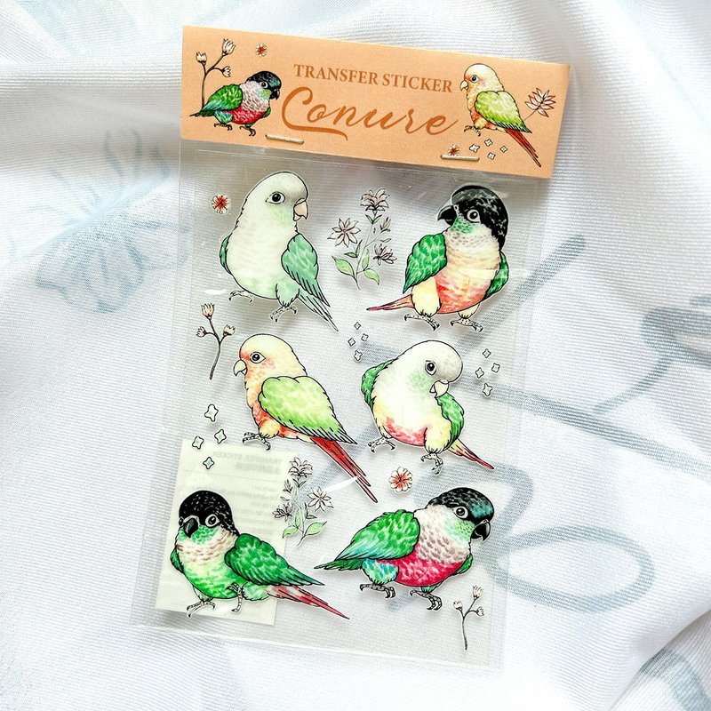 转印贴纸 / 小太阳鹦鹉图鉴水晶转印贴纸 - 贴纸 - 塑料 