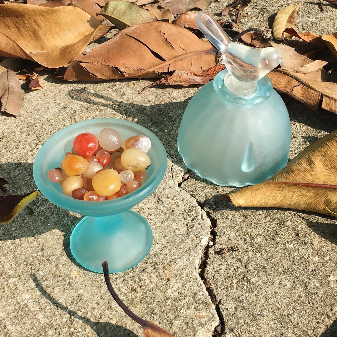 【Lost and find】古董 小鸟 戈壁石 扩香 消磁盘 烛台戈壁石 - 摆饰 - 宝石 多色