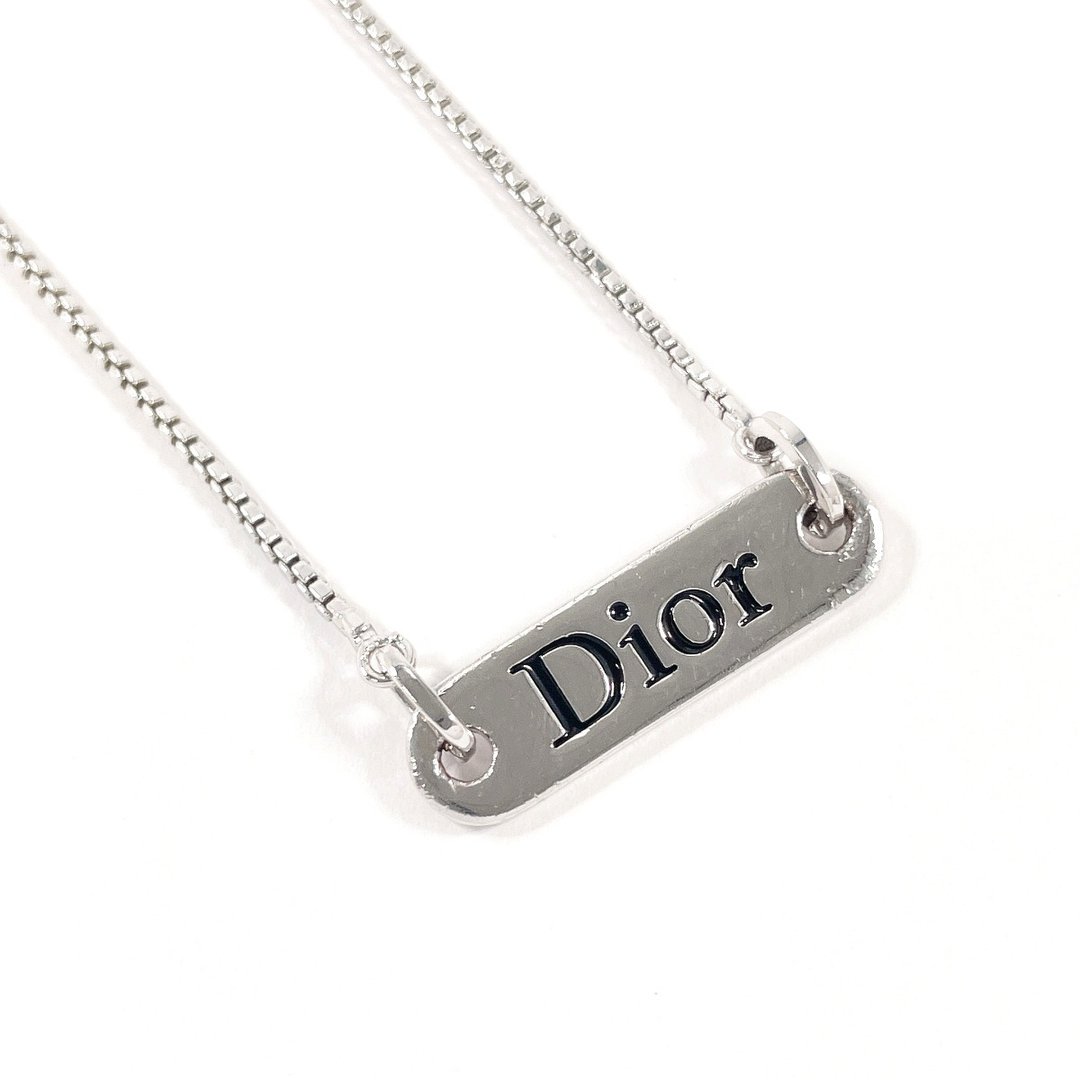 【日本直送．二手美品】迪奥 Christian Dior 项链 品牌标志饰牌 金属 银色 - 项链 - 贵金属 银色