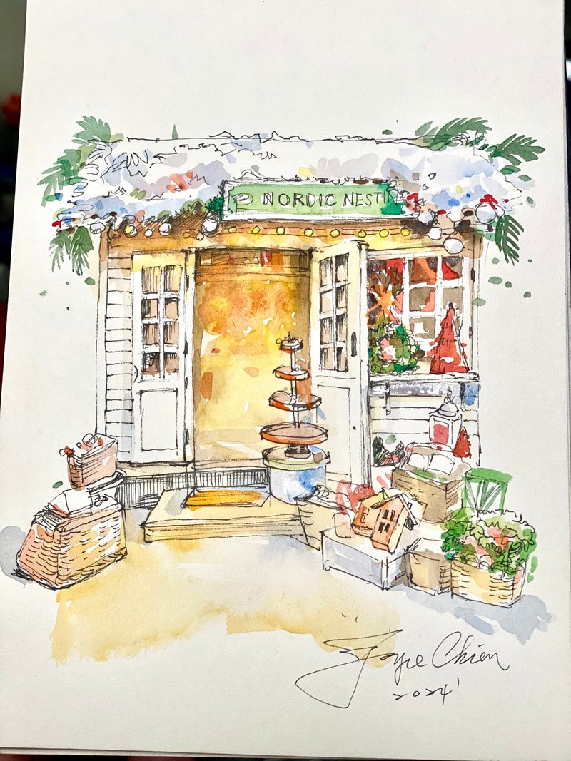 【一人成团】圣诞风格选物店速写课程 。Joyce 的纸上旅行 - 插画/绘画/写字 - 纸 