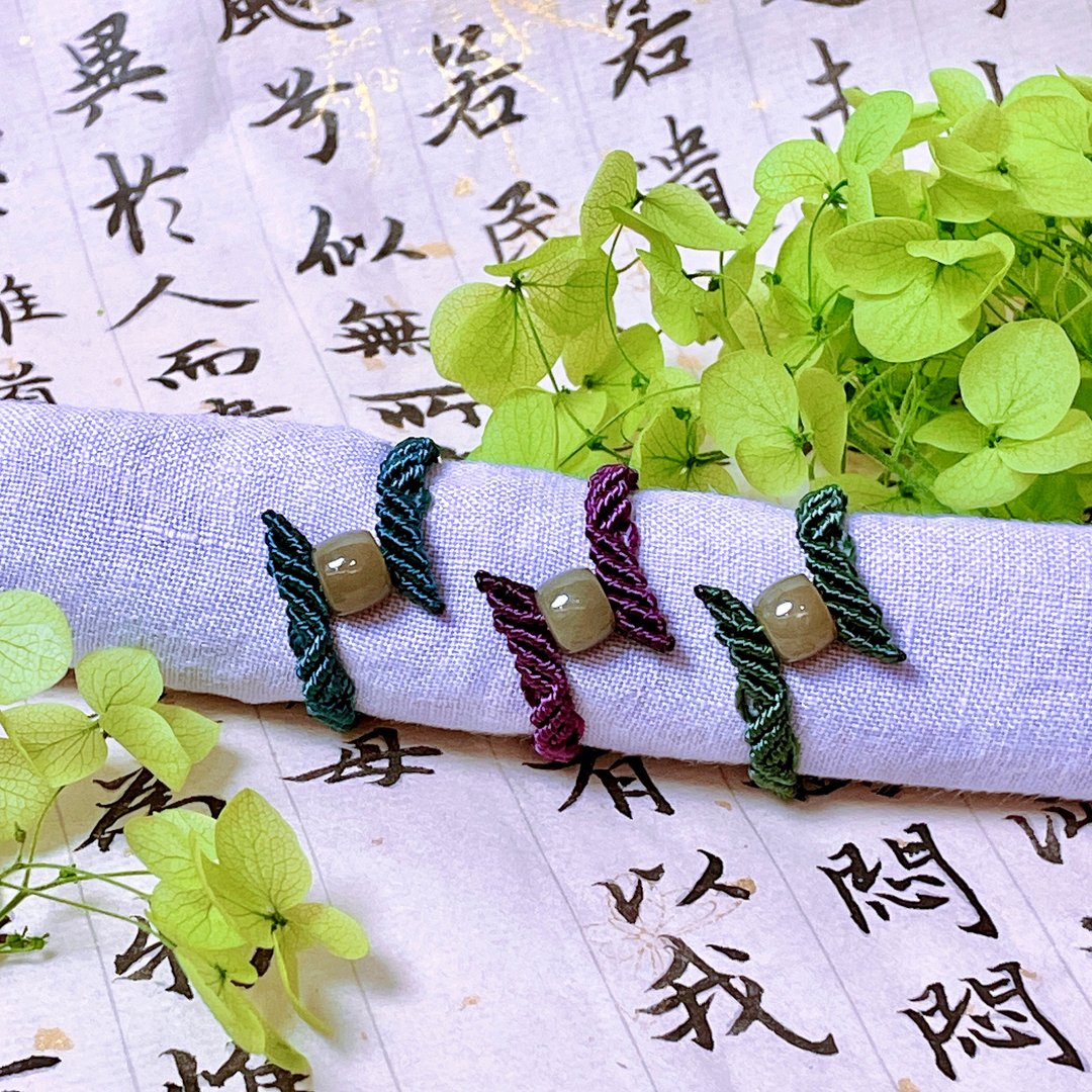 和田玉手工编织造型戒指 - 戒指 - 玉石 多色