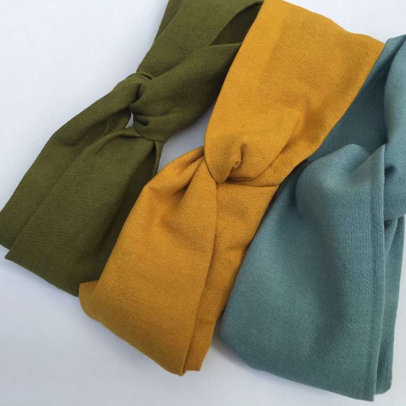 *1+1=5/棉麻素色简约风 交叉宽版发带 * - 发饰 - 棉．麻 多色