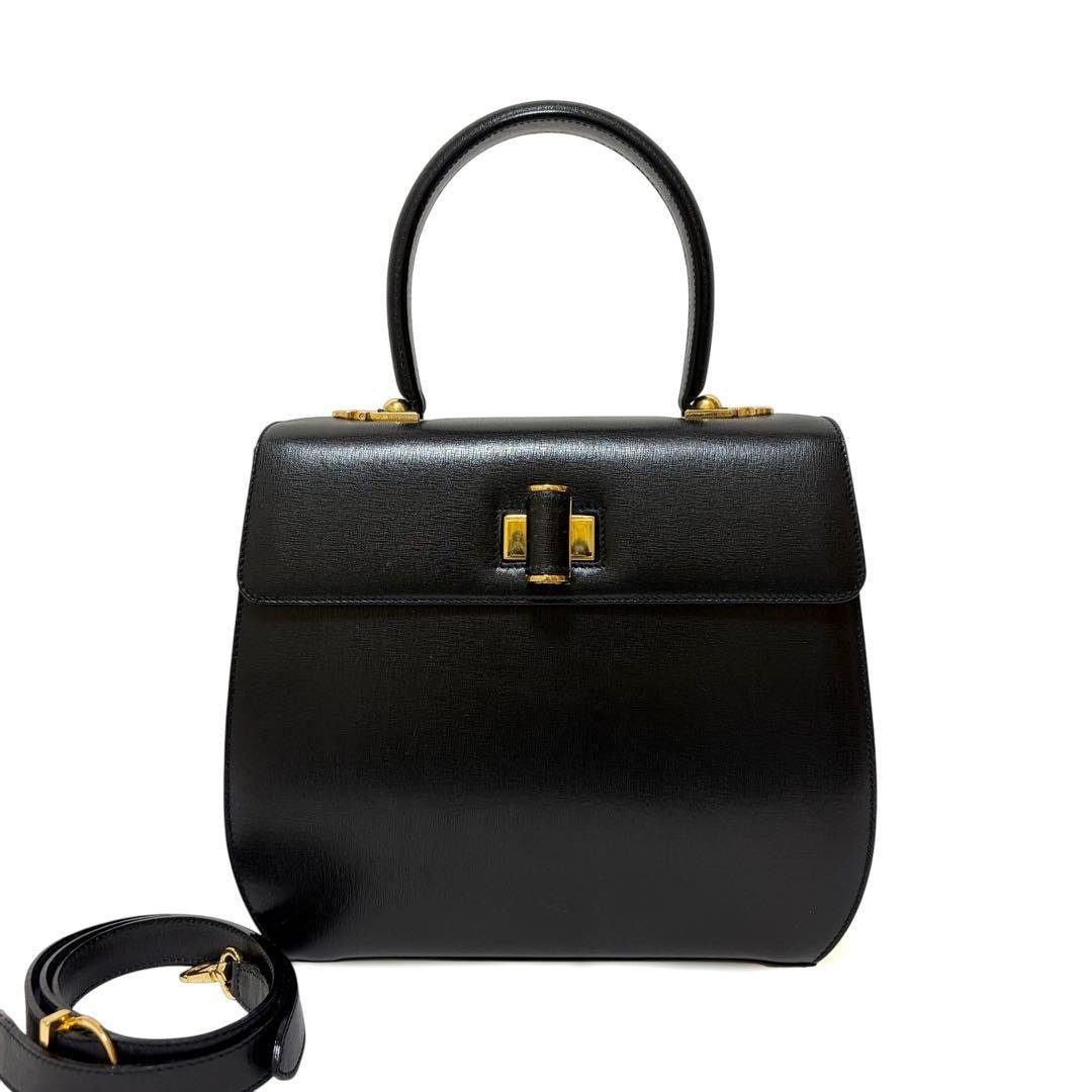 正品 Salvatore Ferragamo 2WAY 手提包 锁头设计 皮革 黑色 AT-21 日本直寄 - 手提包/手提袋 - 其他材质 
