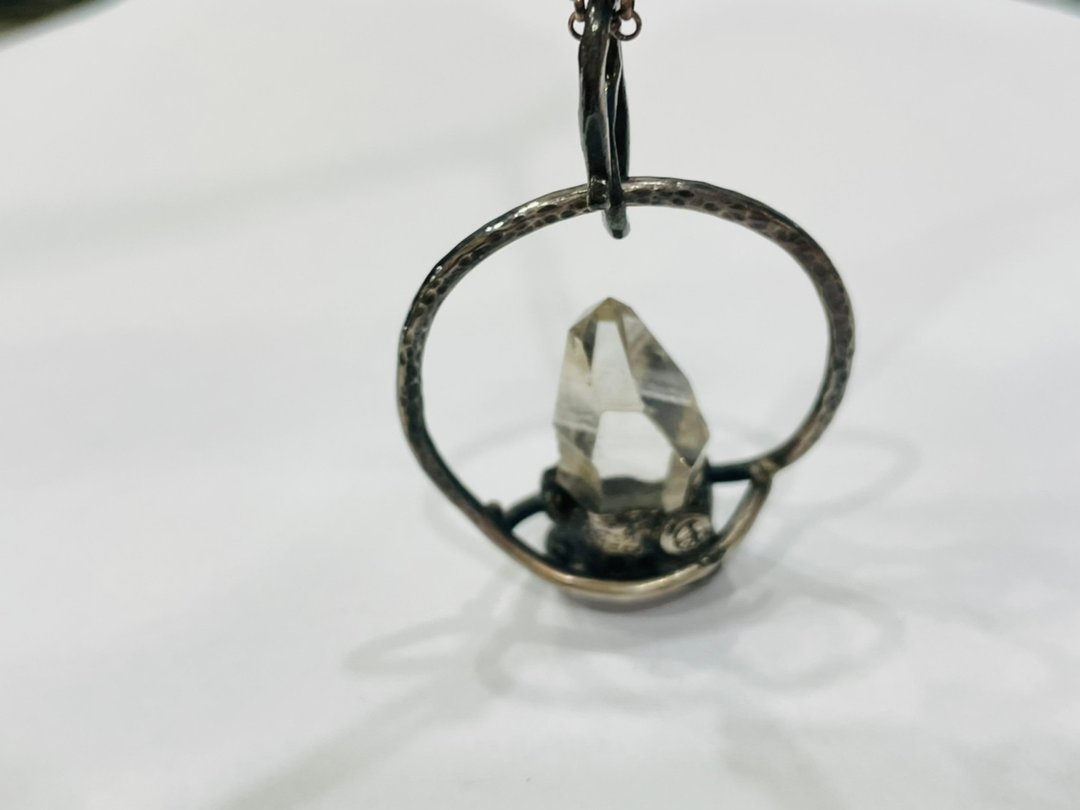 【坠饰系列/独一商品】隐士的提灯│赫基蒙白水晶项链│手工纯银 - 项链 - 水晶 白色