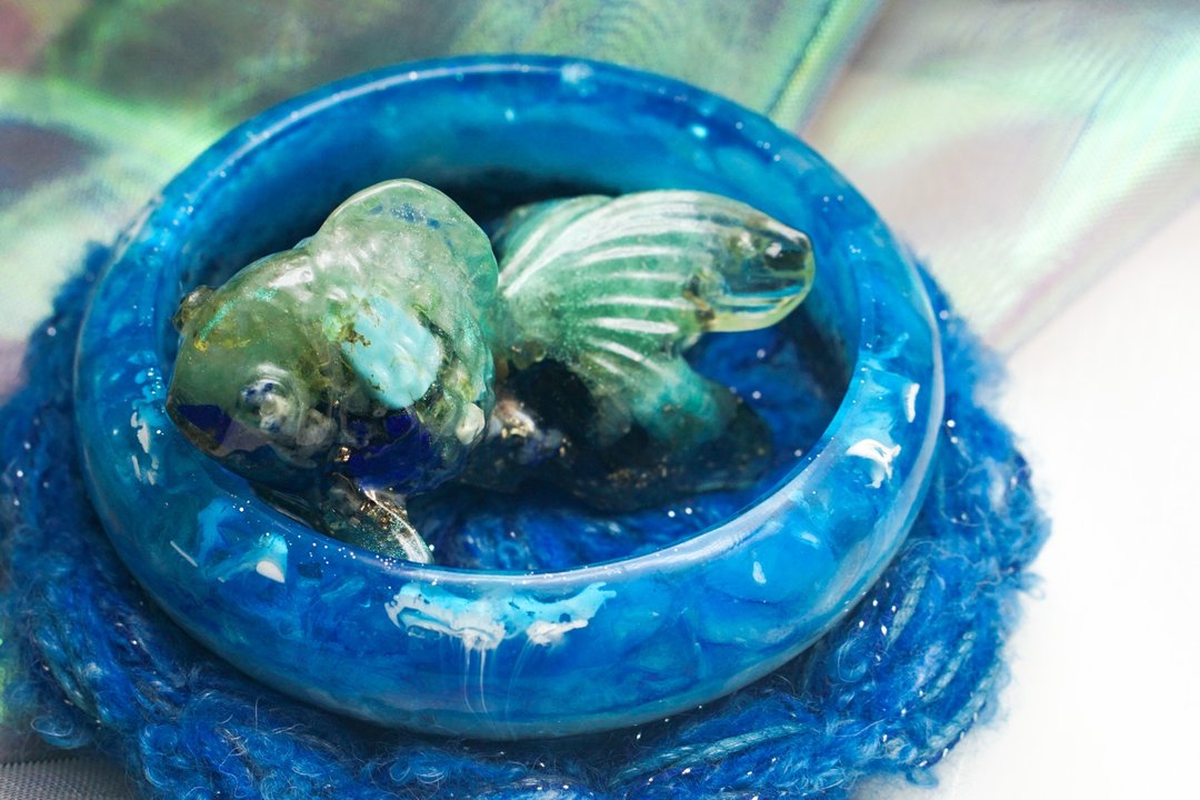青云游—金鱼水晶奥根 - 摆饰 - 树脂 蓝色