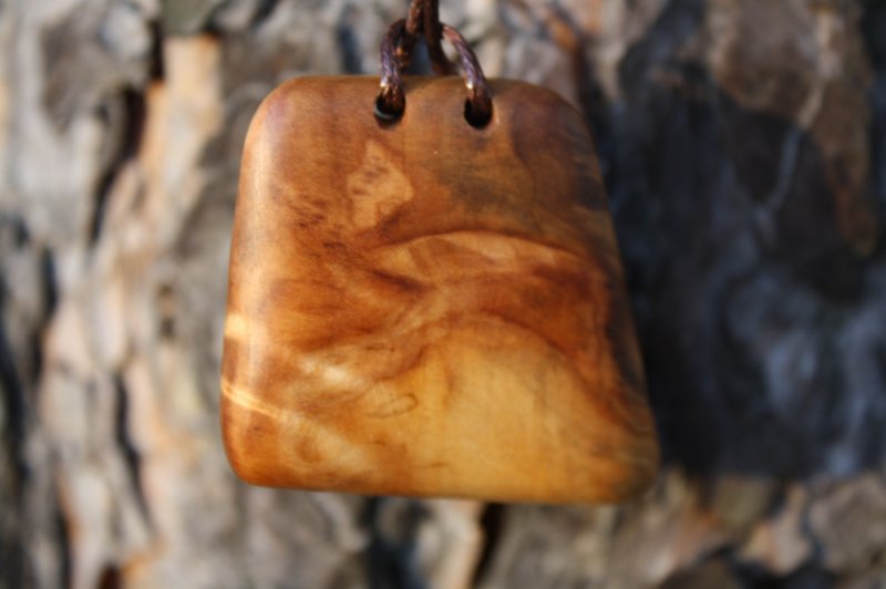 Pendant Wood Unique Natural Texture Fantasy Nature Birch Cap Talisman Eco - 项链 - 木头 