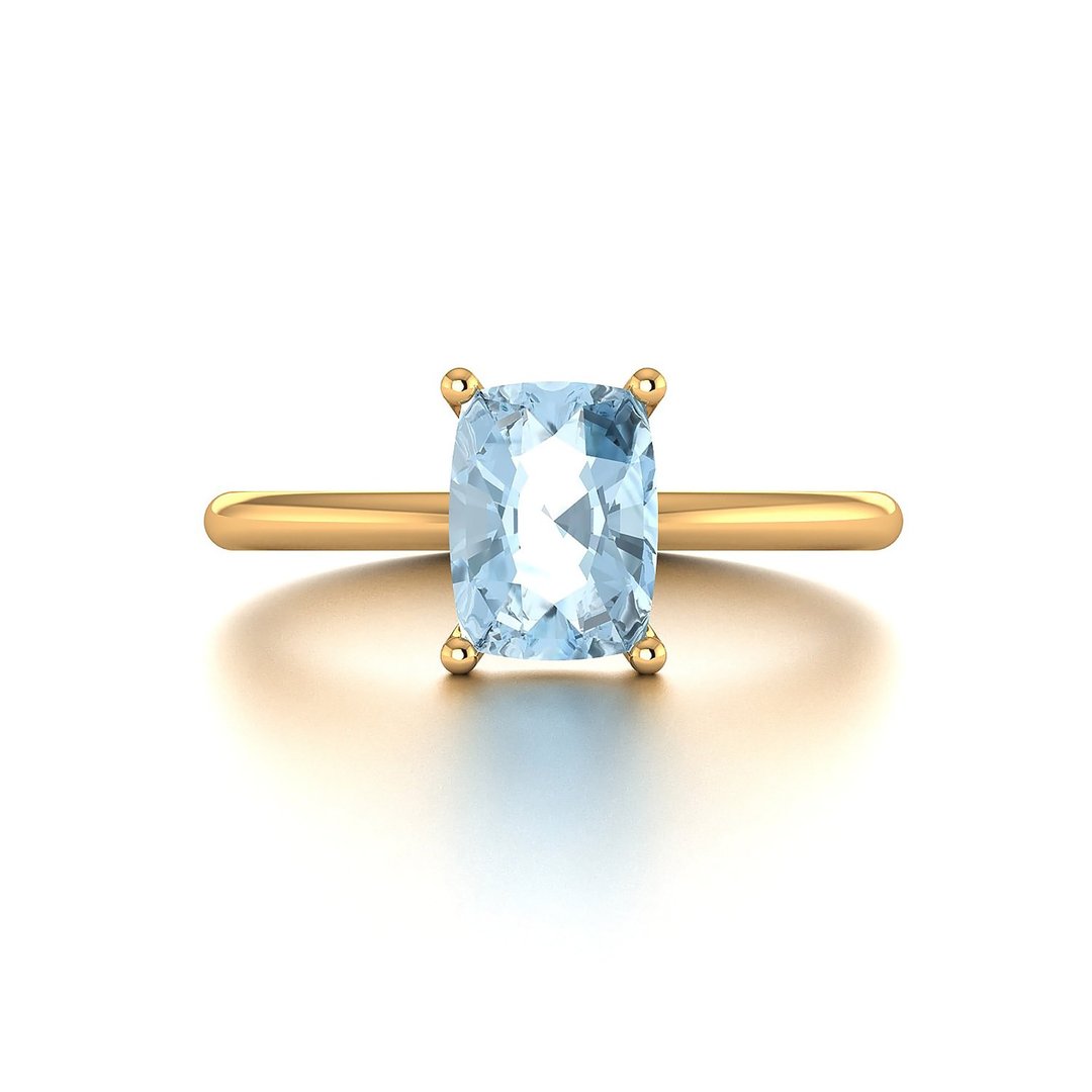 【PurpleMay Jewellery】18K金1.5克拉海蓝宝戒指 - R073 - 戒指 - 宝石 蓝色