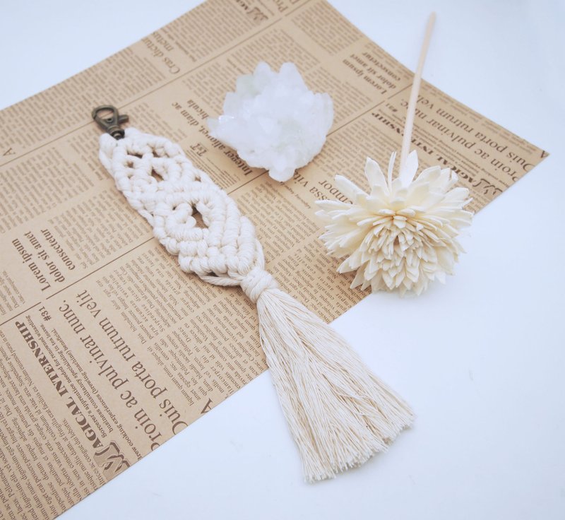macrame 波西米亚风编织钥匙圈001 - 钥匙链/钥匙包 - 棉．麻 卡其色