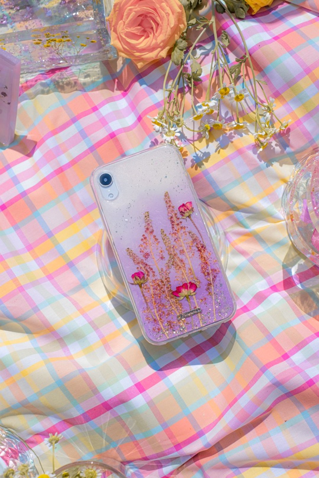 游园画布树脂押花手机壳 - 手机壳/手机套 - 粘土 紫色
