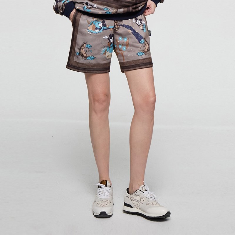 (DW台湾独家) 星夜米奇 松紧腰头短裤(卡其) - Daniel Wong - 中性裤装 - 棉．麻 卡其色