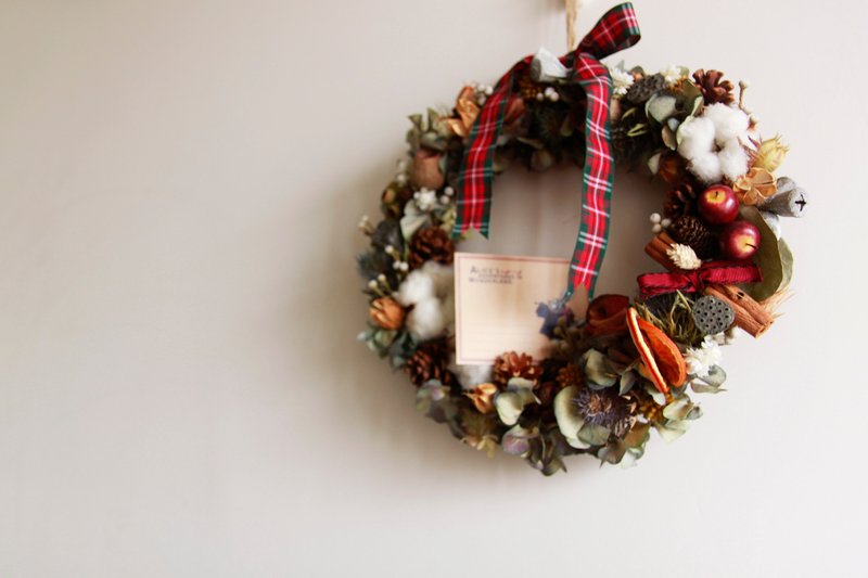 交换礼物 圣诞礼物 X'mas耶诞花圈 棉花果实花圈温暖上市 - 摆饰 - 植物．花 