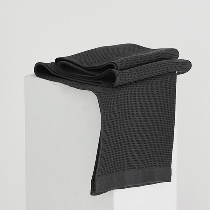 HUNDR. 棉质松饼纹抗菌巾/浴巾 - 毛巾浴巾 - 棉．麻 灰色