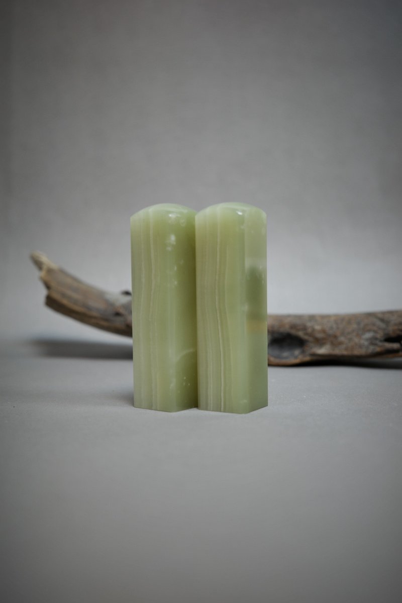 【好石多磨】青玉石_玉石印章_夫妻结婚对章_方章 - 印章/印台 - 玉石 绿色