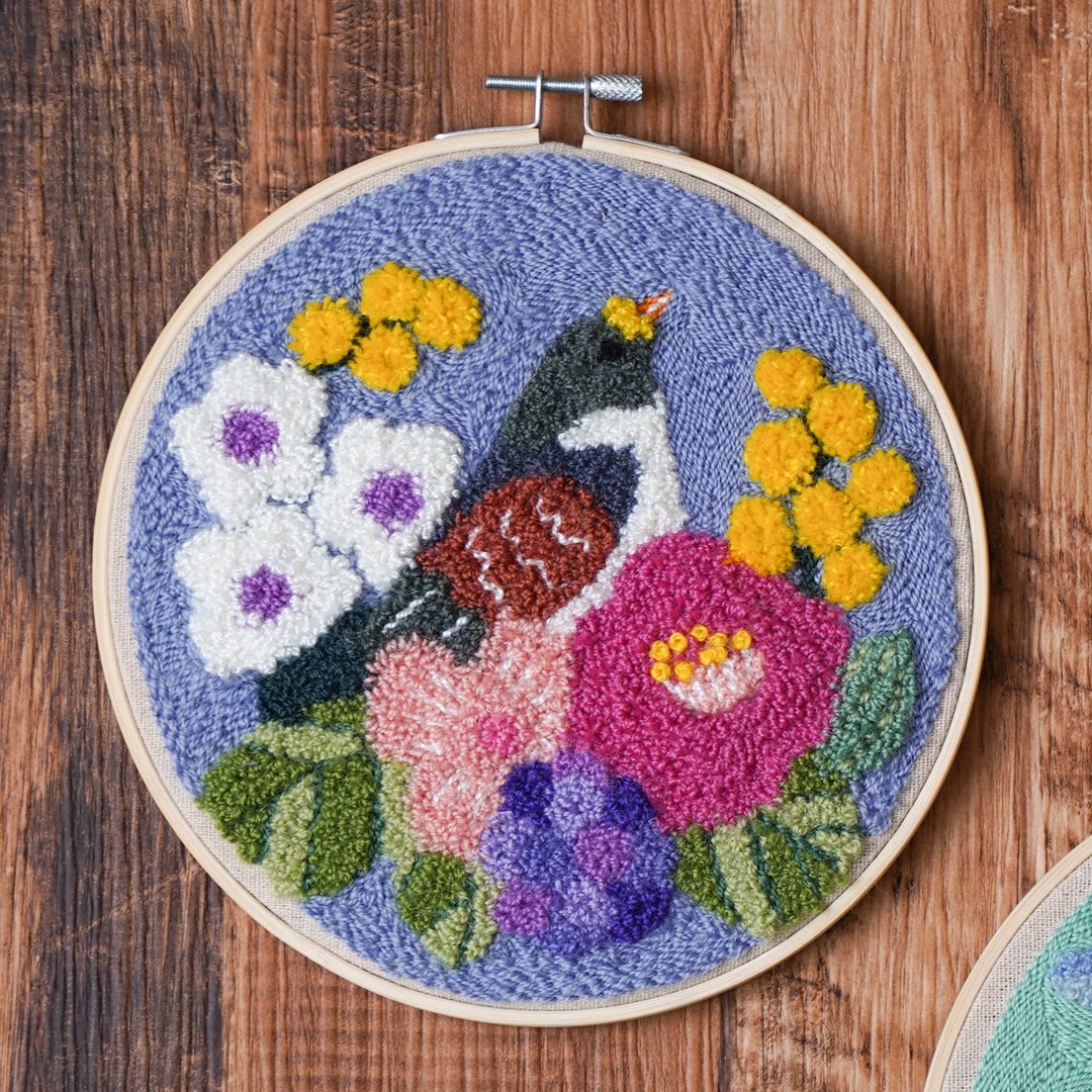 【春意】戳绣材料包 俄罗斯刺绣 花鸟 (不含戳针) | Xiu Crafts - 编织/刺绣/羊毛毡/裁缝 - 绣线 多色