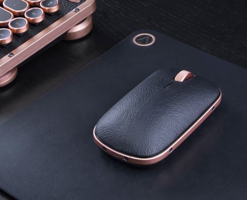 AZIO R.C.M. ARTISAN 无线蓝牙复古牛皮鼠标 - 电脑配件 - 其他金属 黑色