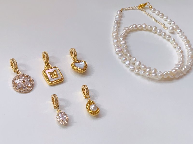 微光珍珠系列 | 两戴式满版珍珠项链 - 项链 - 珍珠 白色