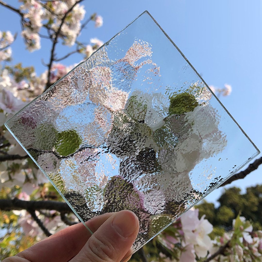 【纸镇】8cm 方形 / 水波纹压花玻璃 - 其他 - 玻璃 