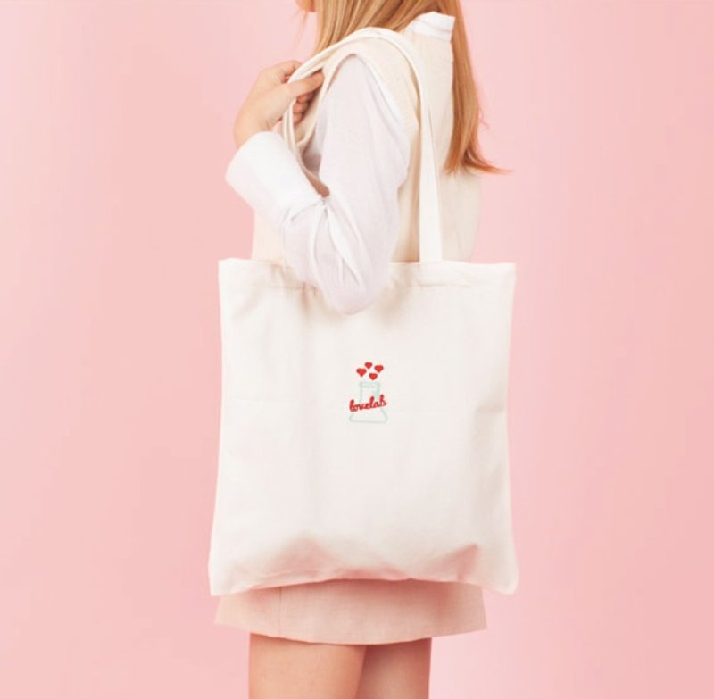 Dear My Universe 恋爱实验室 环保袋 - 白 - 侧背包/斜挎包 - 聚酯纤维 白色