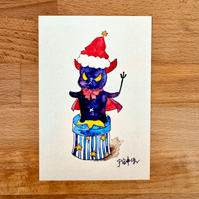 圣诞小恶魔露西明信片 - 卡片/明信片 - 纸 