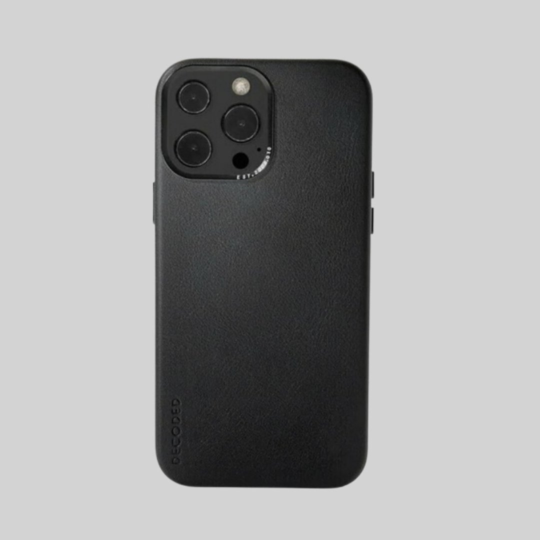 DECODED | iPhone 13 皮革系列手机壳 - 深黑 - 手机壳/手机套 - 真皮 黑色