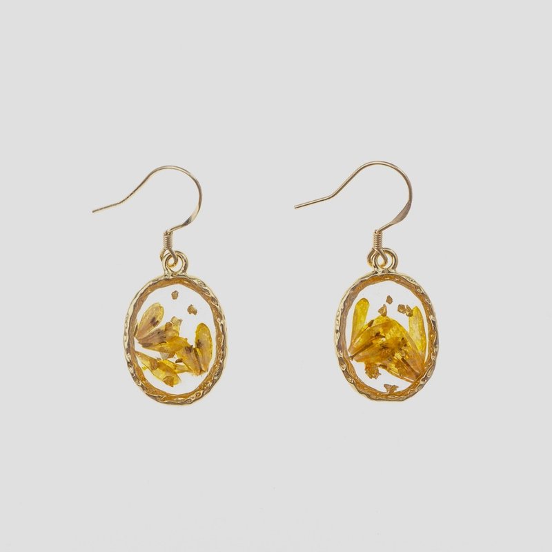 耳环 | Summer Bloom Note 夏日花记 - 耳环/耳夹 - 树脂 黄色
